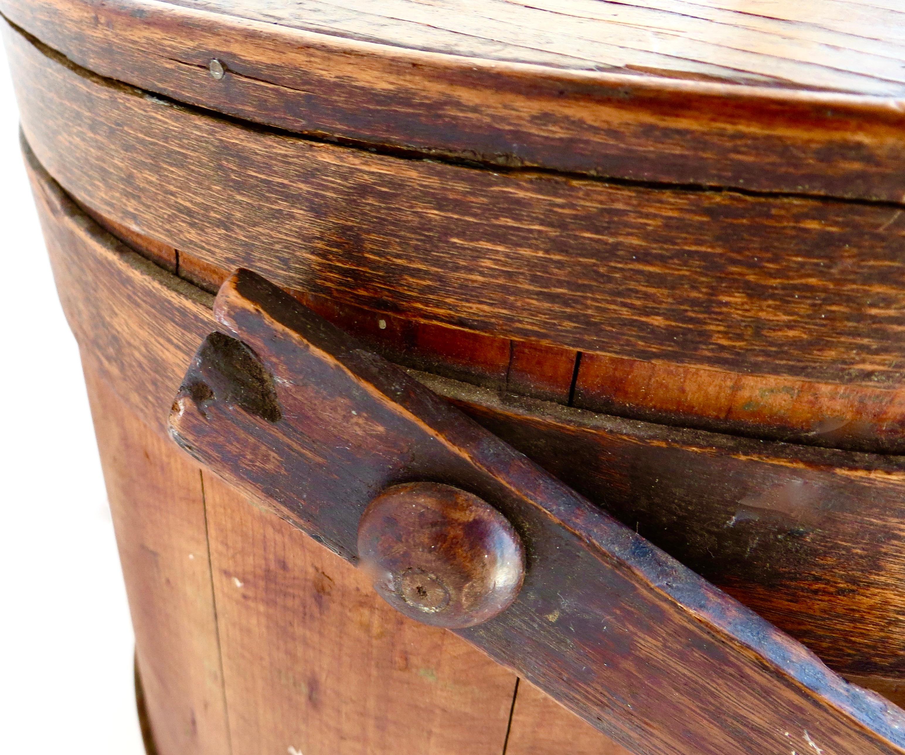 Late 19th C Authentic Shaker Wood Bucket. Pennsylvania, Circa 1885. All Original For Sale 4