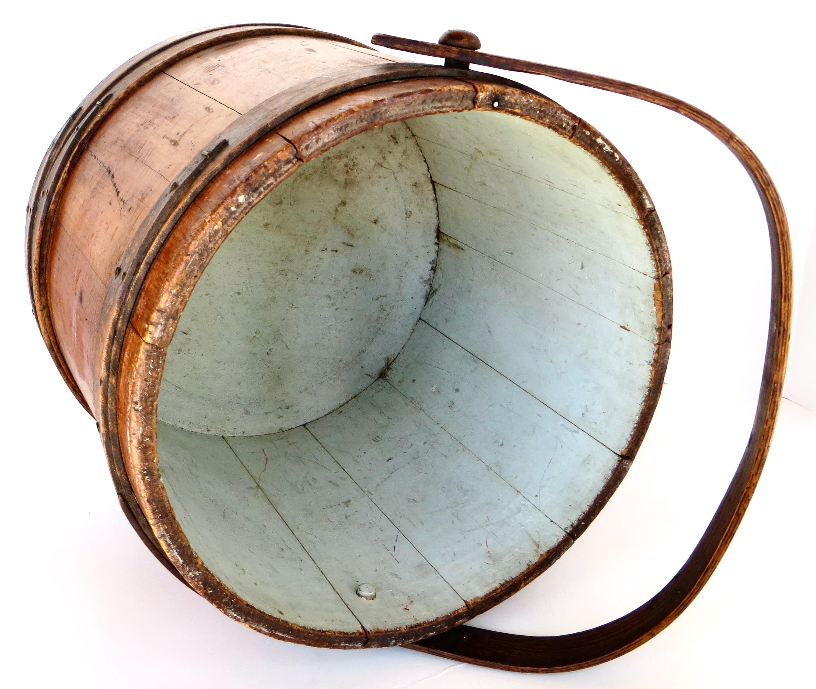 Late 19th Century Late 19th C Authentic Shaker Wood Bucket. Pennsylvania, Circa 1885. All Original For Sale