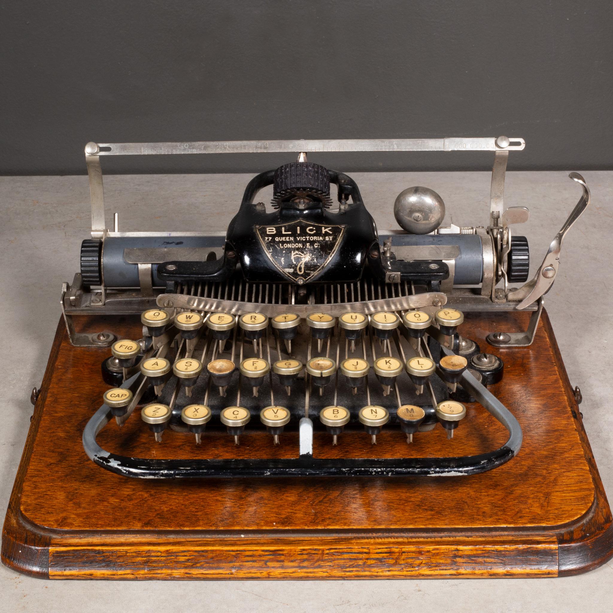 Ende 19. Jh. Blick #7 Schreibmaschine und Etui c.1890-1892 (Metall) im Angebot