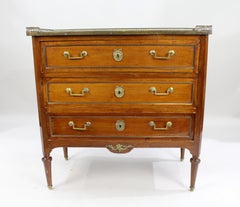 Late 19th Century Brass Galleried Marble Topped Chest of Drawers