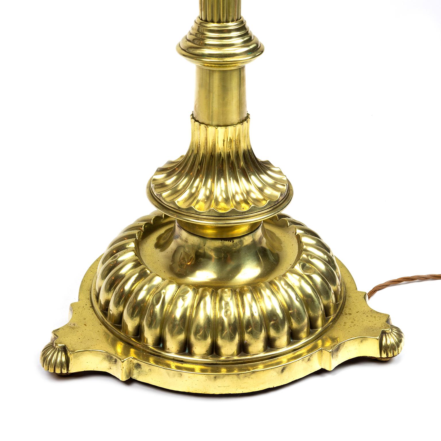 19th Century Late 19th C Brass Standard Lamp For Sale