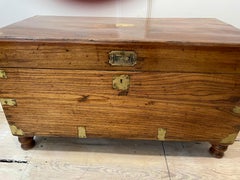 Late 19th C. British Campaign Camphor Wood Sea Chest or Trunk