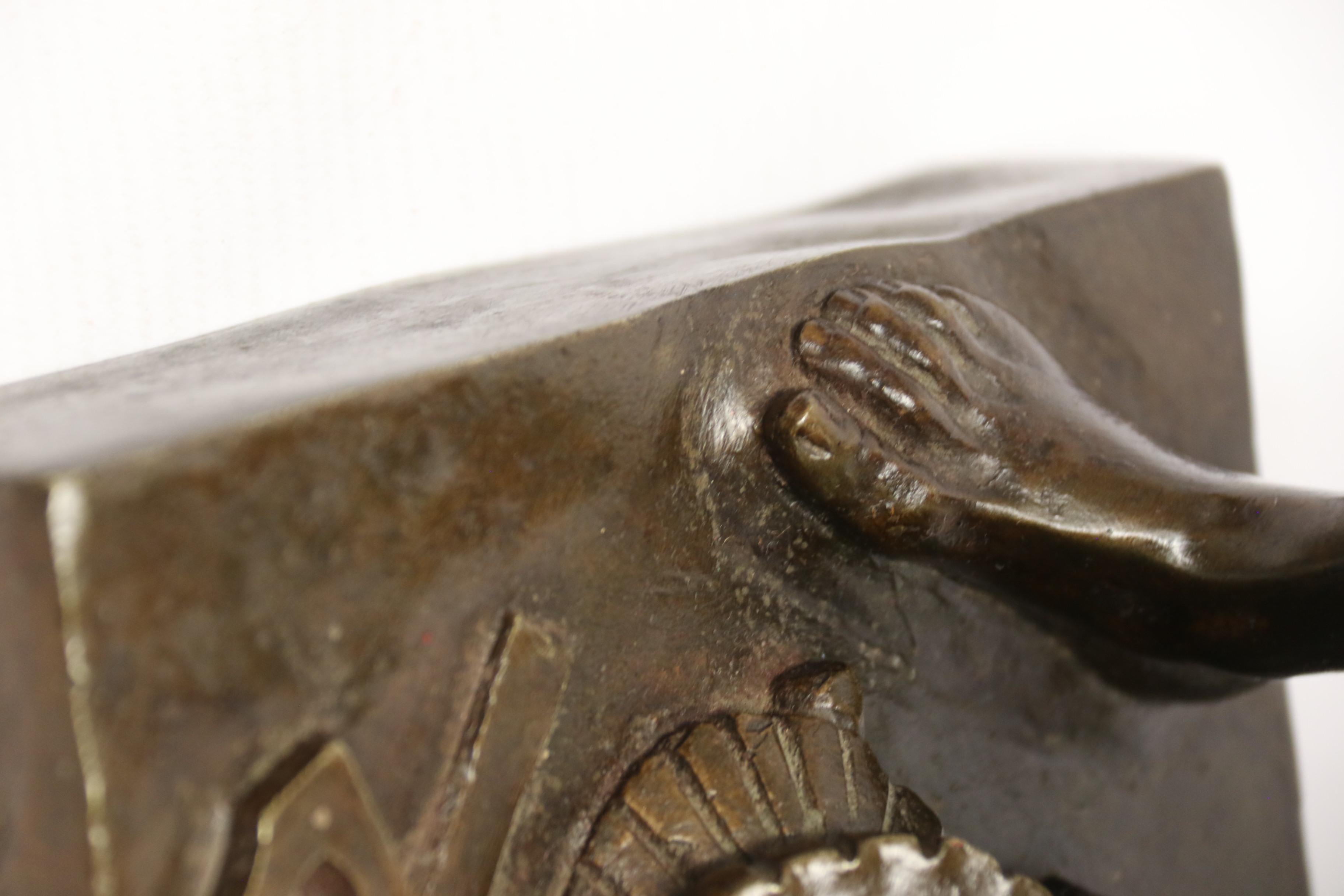 Late 19th C Bronze Study of a Semi Naked Blacksmith by E. L Picault French C1890 12
