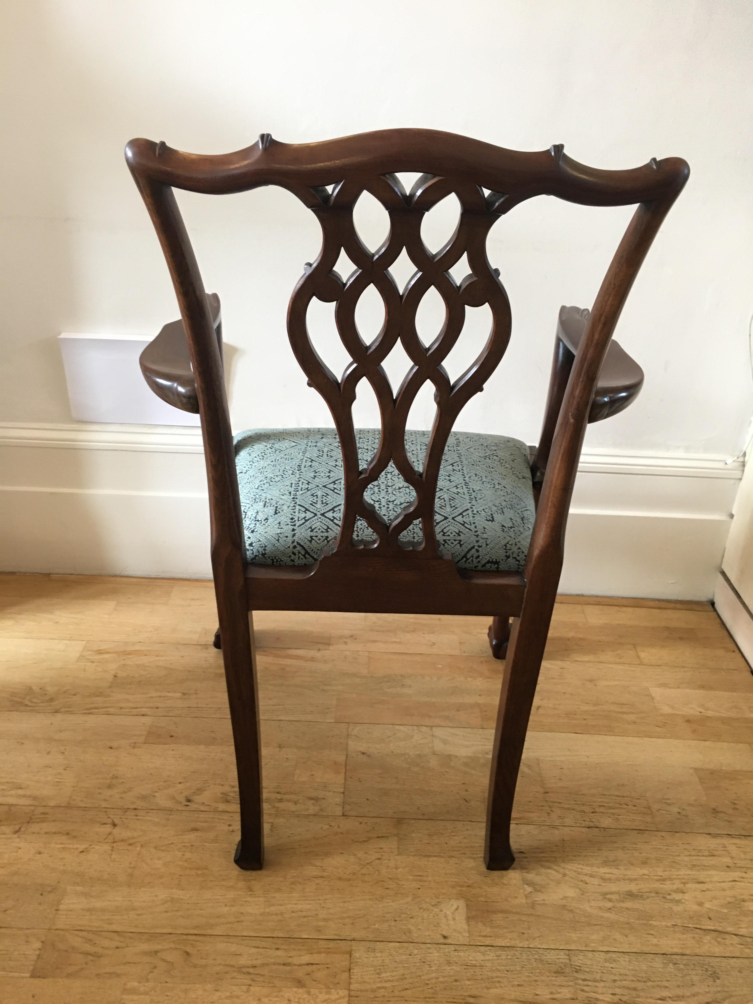 Late 19th Century Chippendale Style Mahogany Armchair For Sale 9