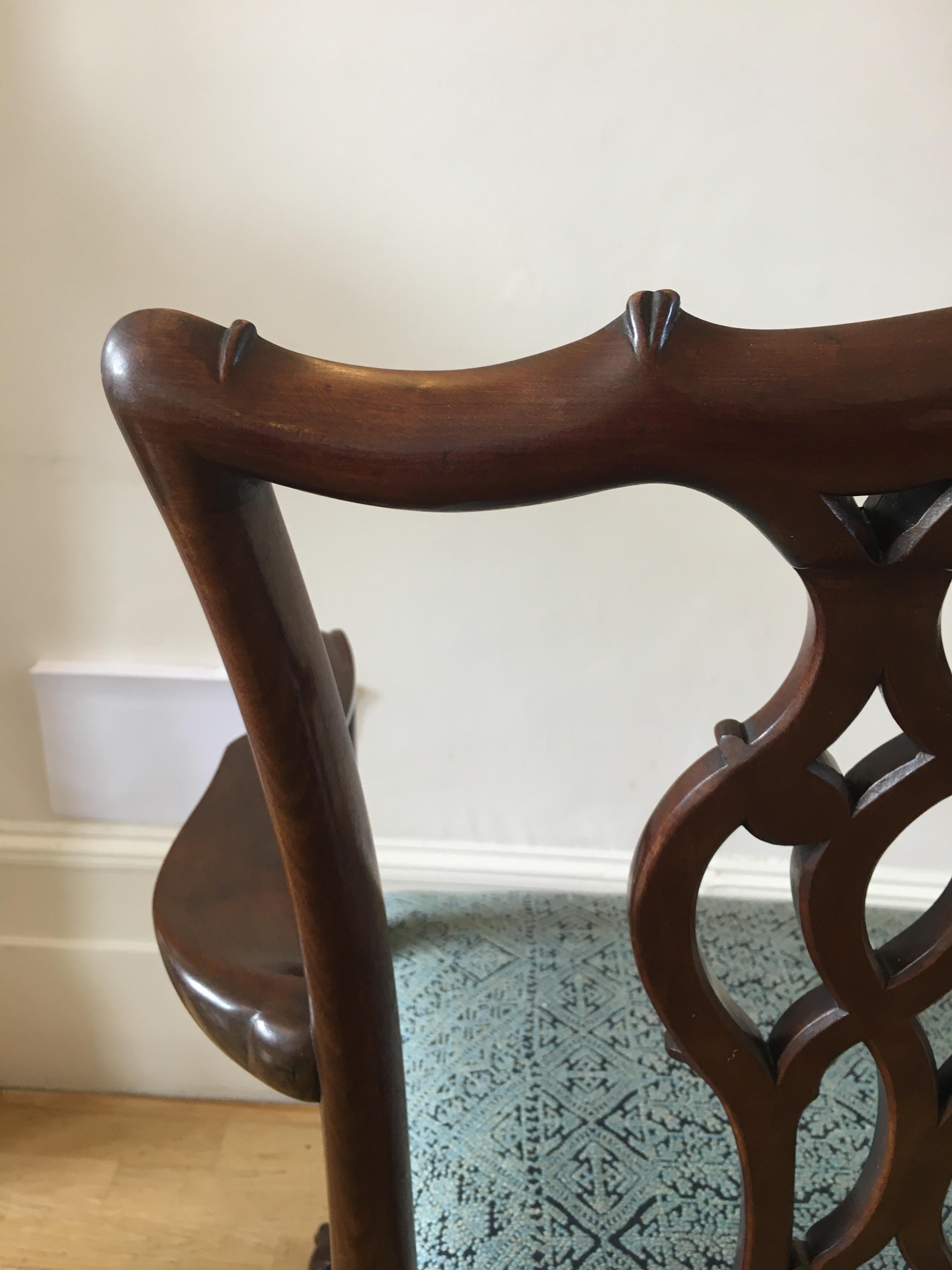 Late 19th Century Chippendale Style Mahogany Armchair For Sale 10