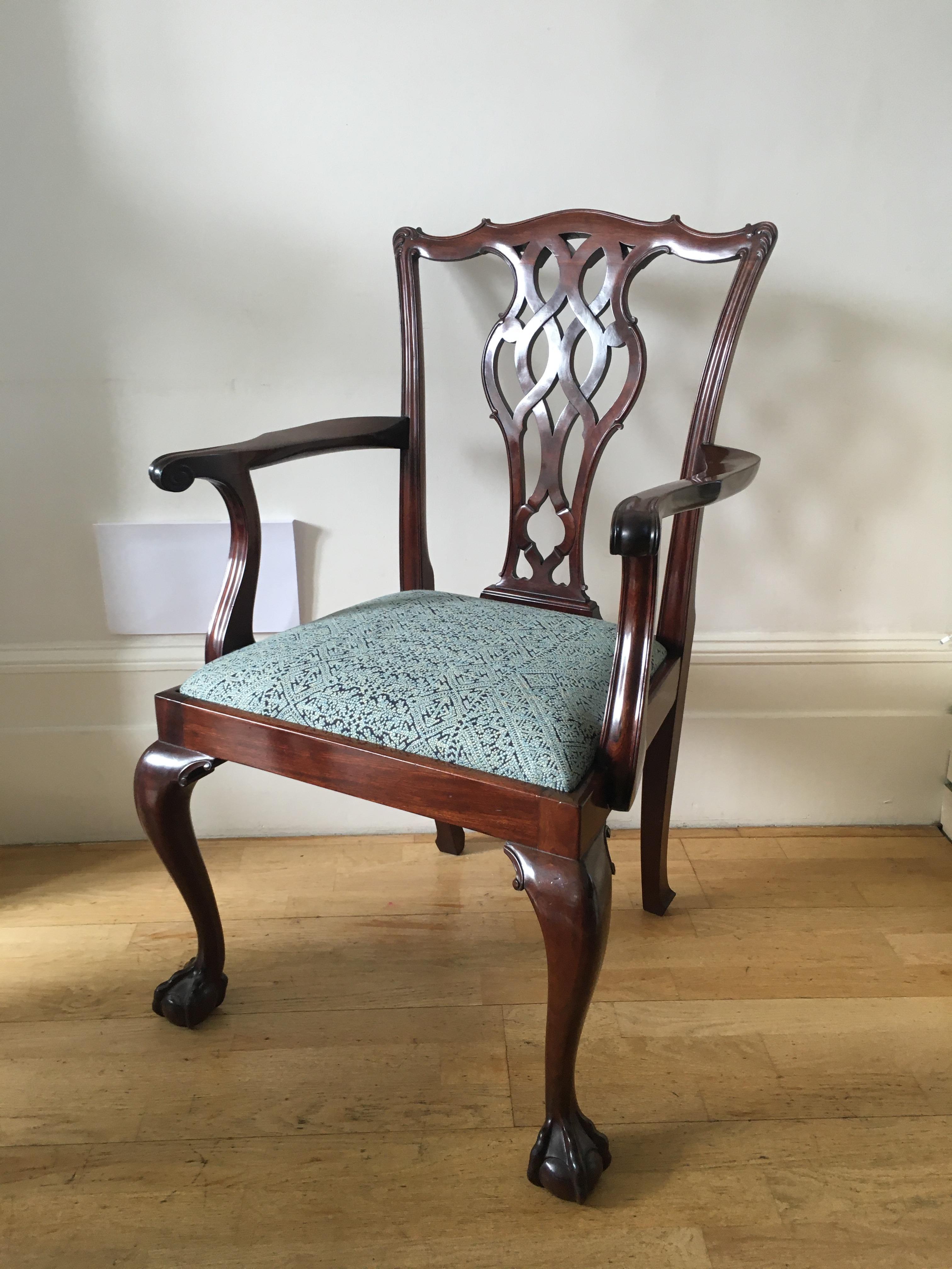 Late 19th Century Chippendale Style Mahogany Armchair For Sale 16