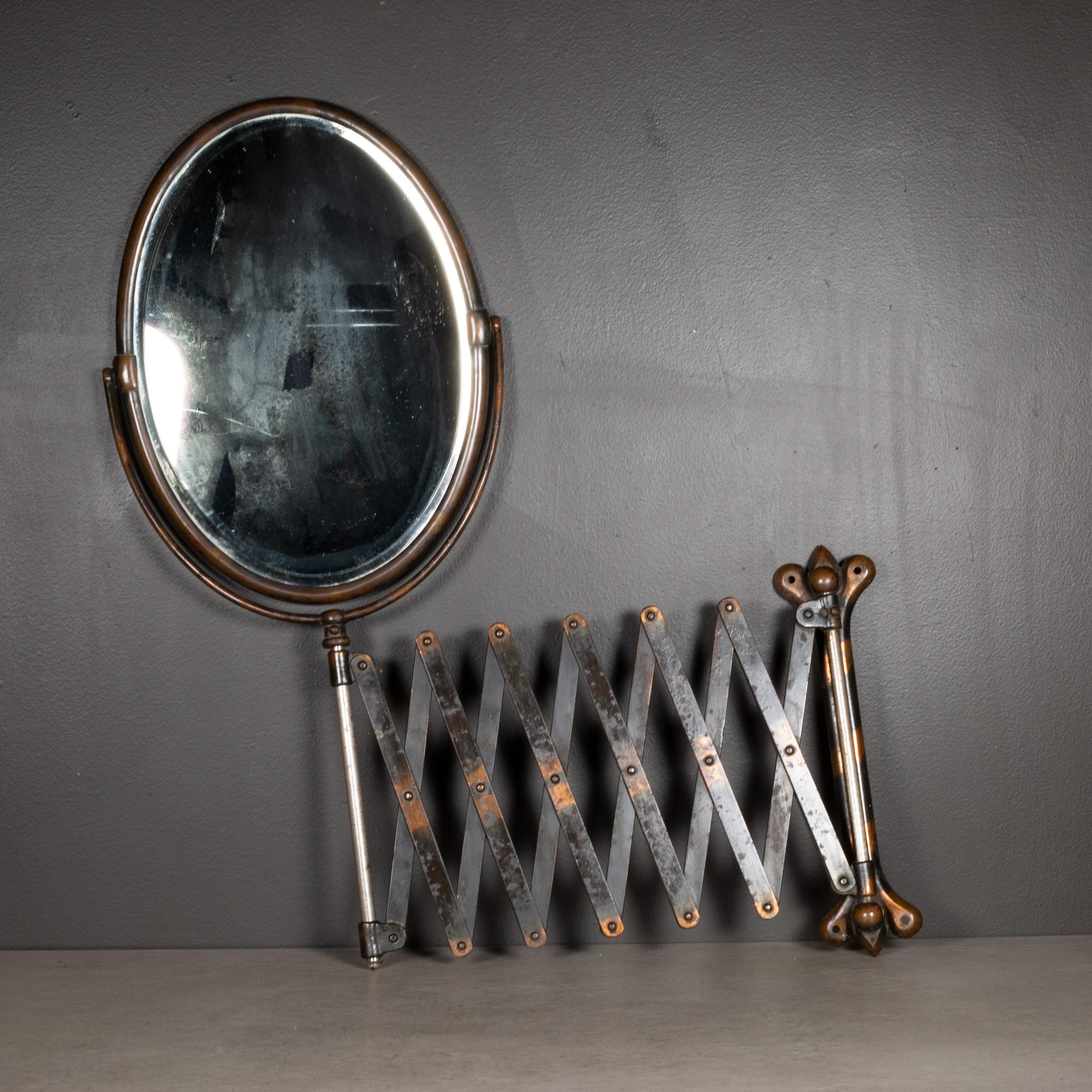 American Late 19th c. Barber Shop Scissor Extension Mirror C1800s  (FREE SHIPPING) For Sale