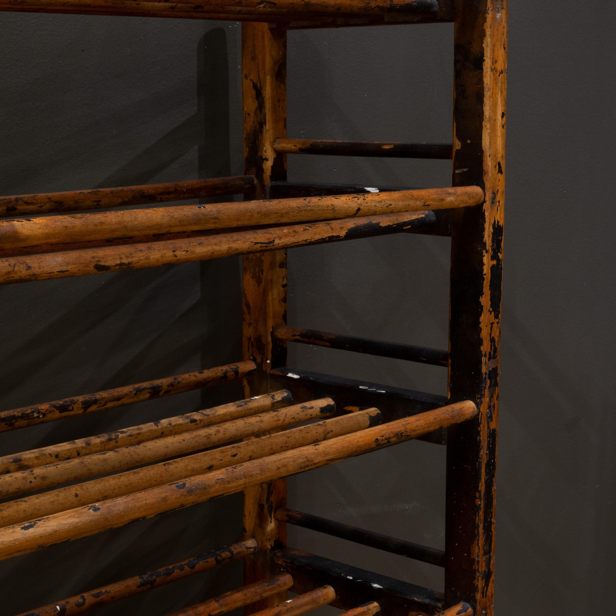 Wood Late 19th c./Early 20th c. Cobbler's Factory Shoe Rack c.1880-1920 For Sale