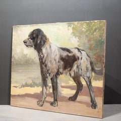 Late 19th c./Early 20th c. English Setter Portrait, Acrylic and Oil on Canvas