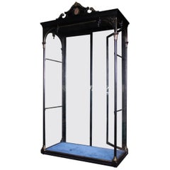 Antique Ebonized and Gilt Shop Display Cabinet Vitrine, Frederick Sage, London