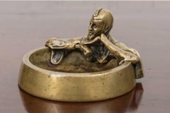 Late 19th C Effigy of Mephistopheles on a Bronze Dresser Tray