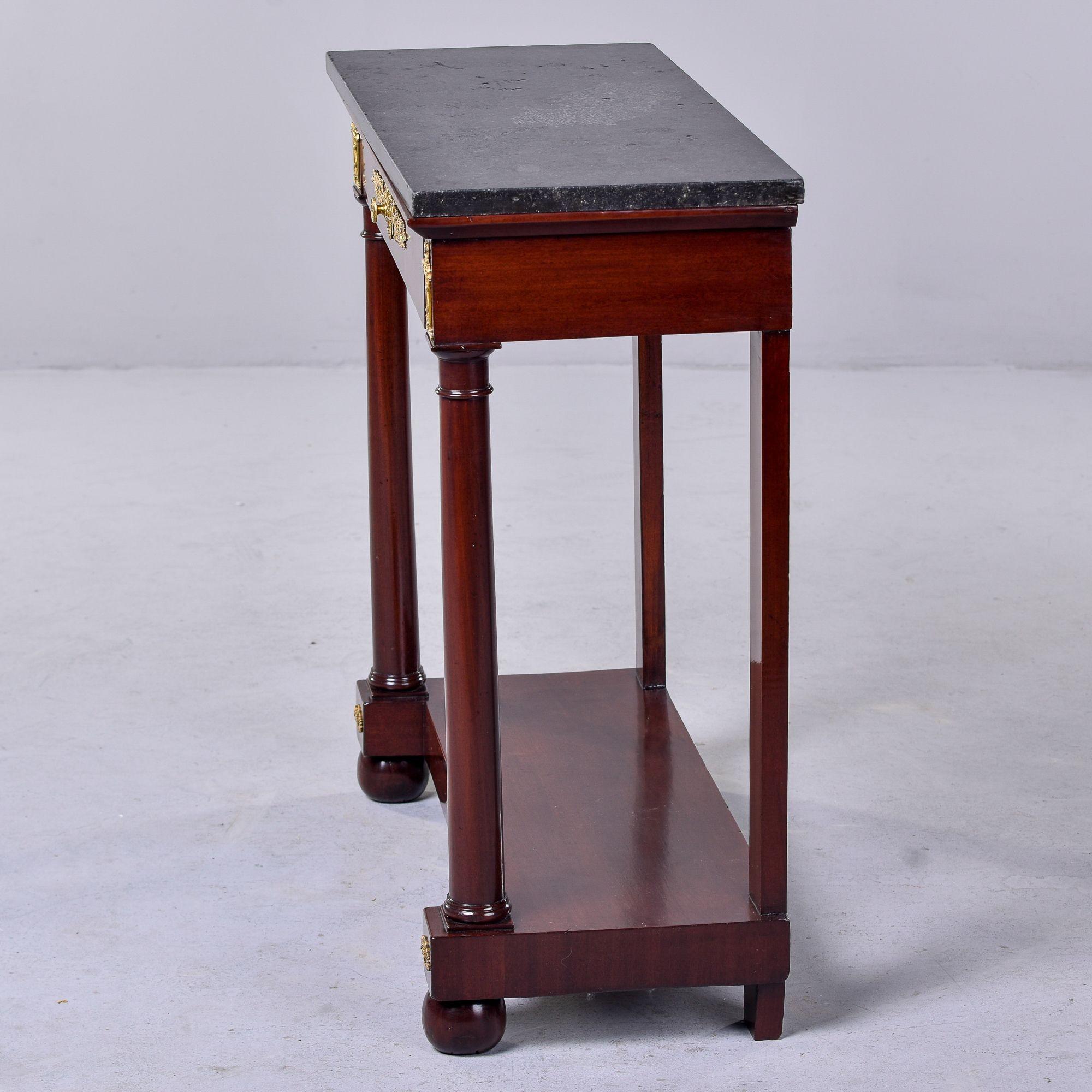 Late 19th C Empire Style Mahogany Console with Slate Top For Sale 5