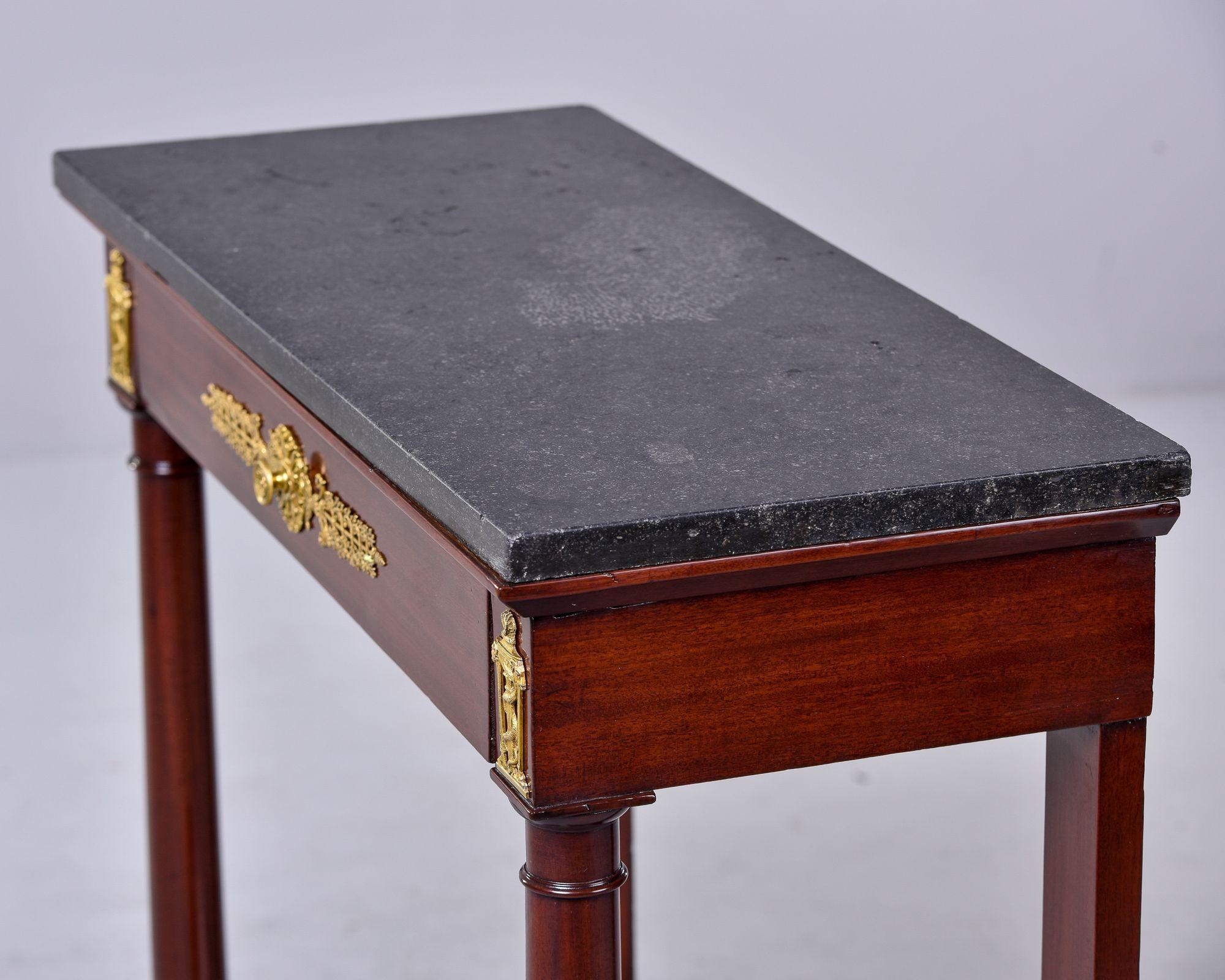 Late 19th C Empire Style Mahogany Console with Slate Top For Sale 6