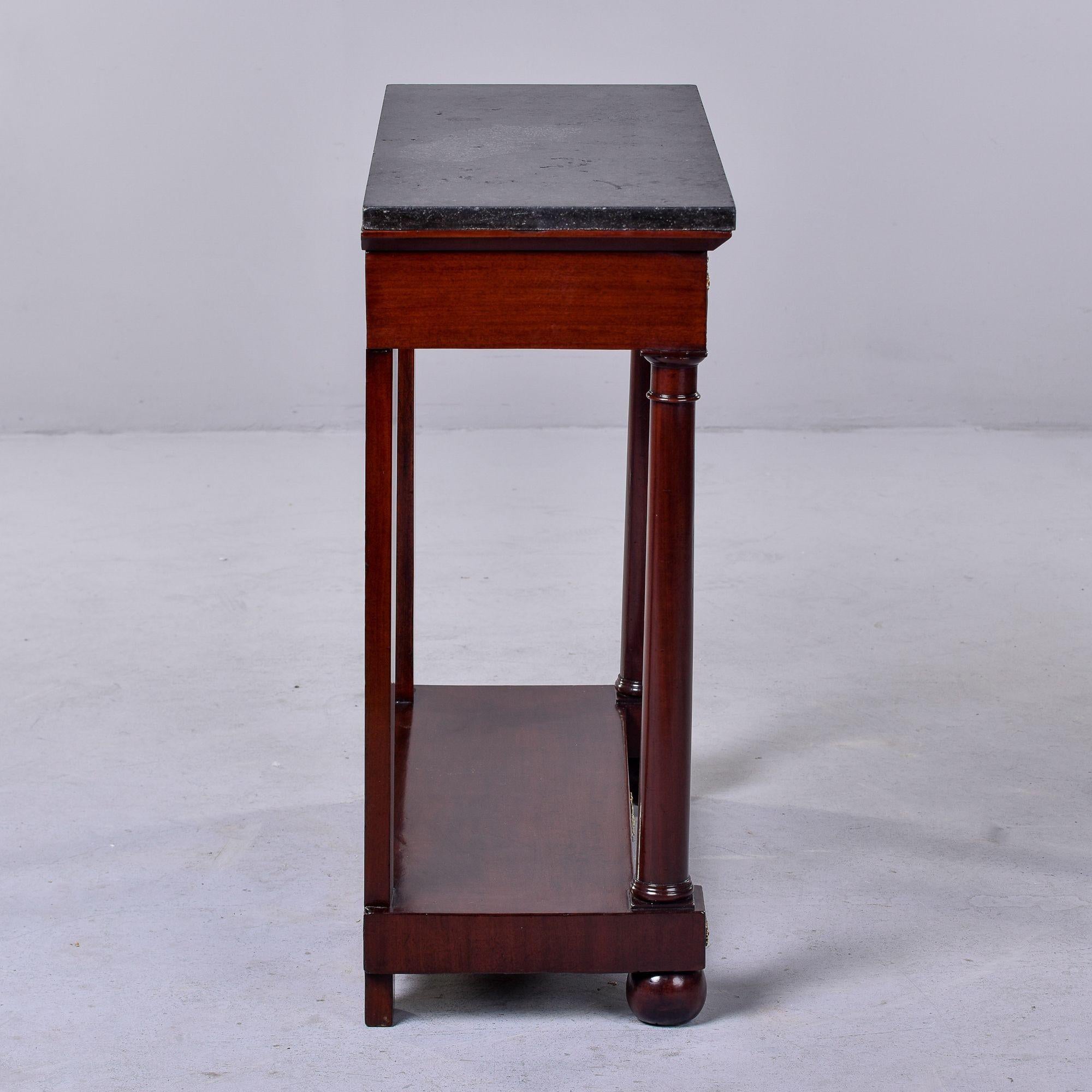Late 19th C Empire Style Mahogany Console with Slate Top For Sale 2