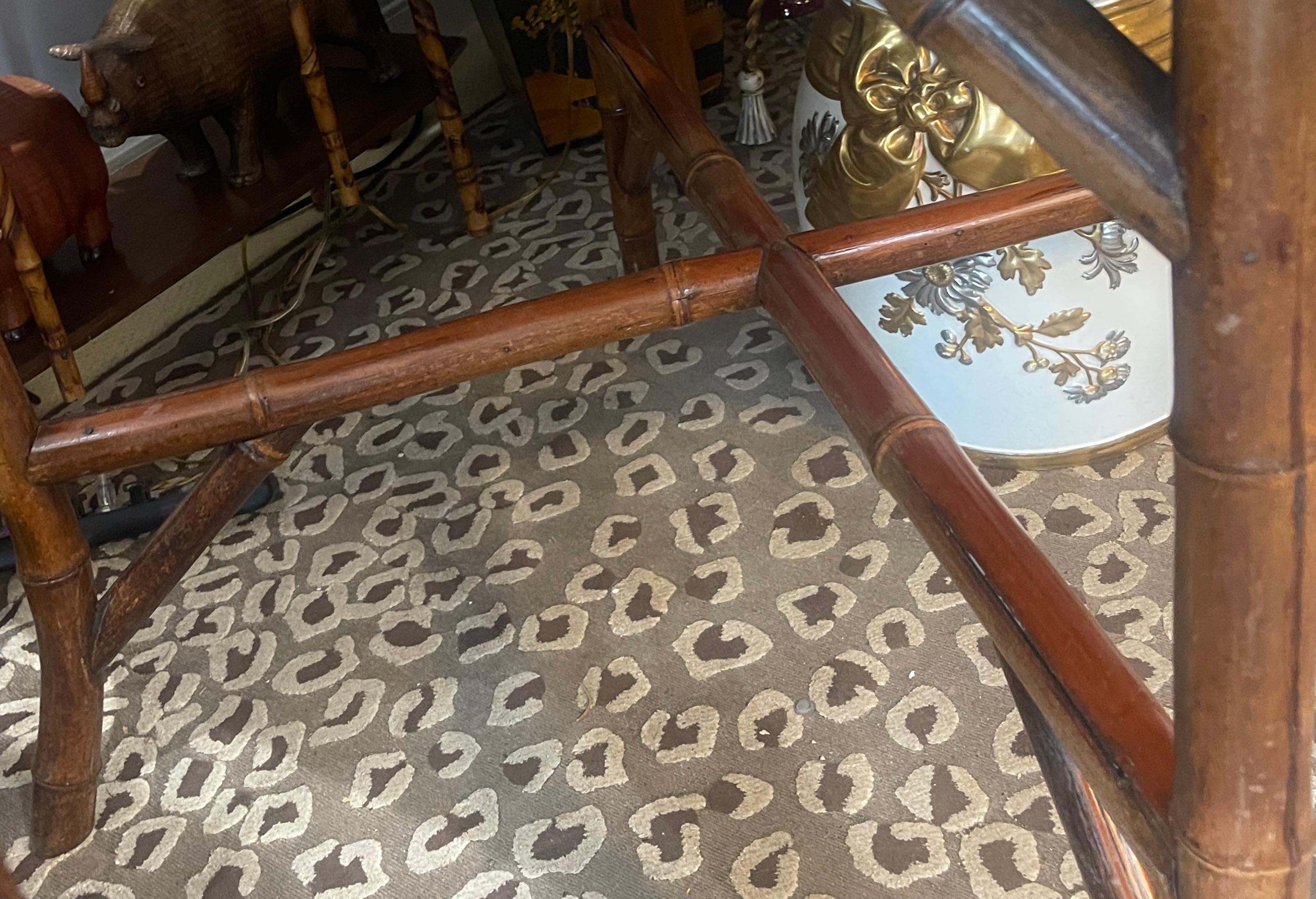 Bamboo & Japanned Lacquer Game Table, C. 1880 5