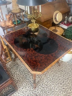 Bamboo & Japanned Lacquer Game Table, C. 1880
