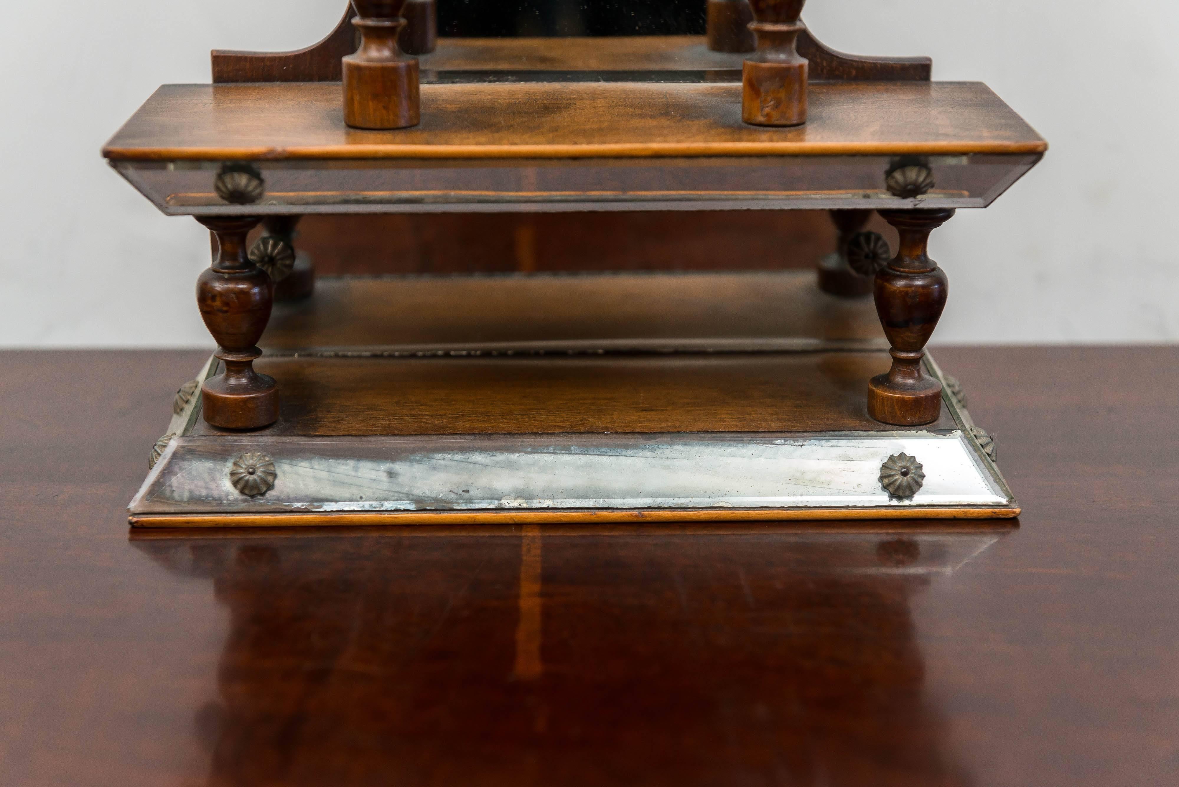 Beveled Late 19th C English Collector's Shelf, circa 1880 For Sale