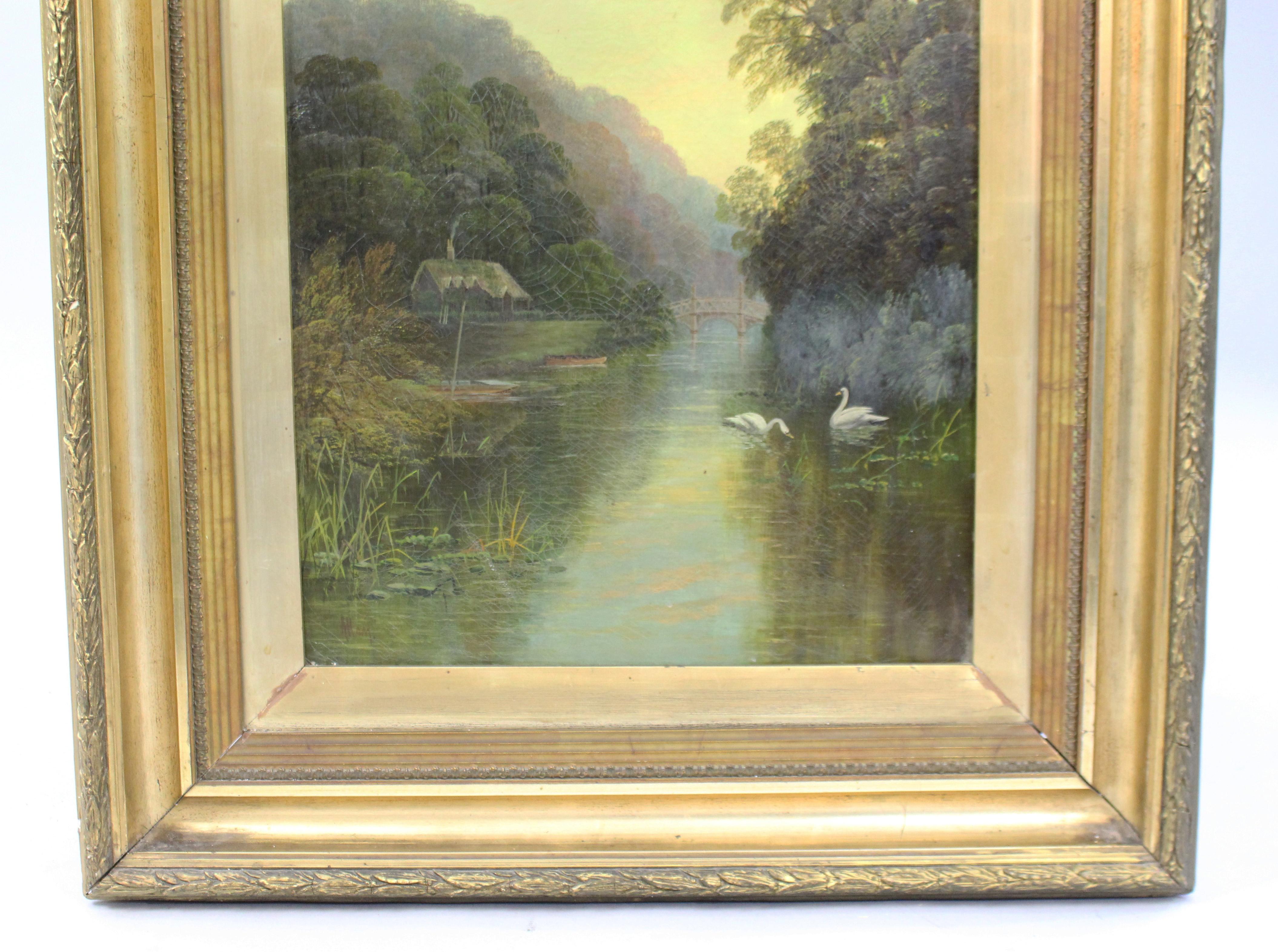 Late 19th Century English Landscape Painting Set in Gilt Frame For Sale 2