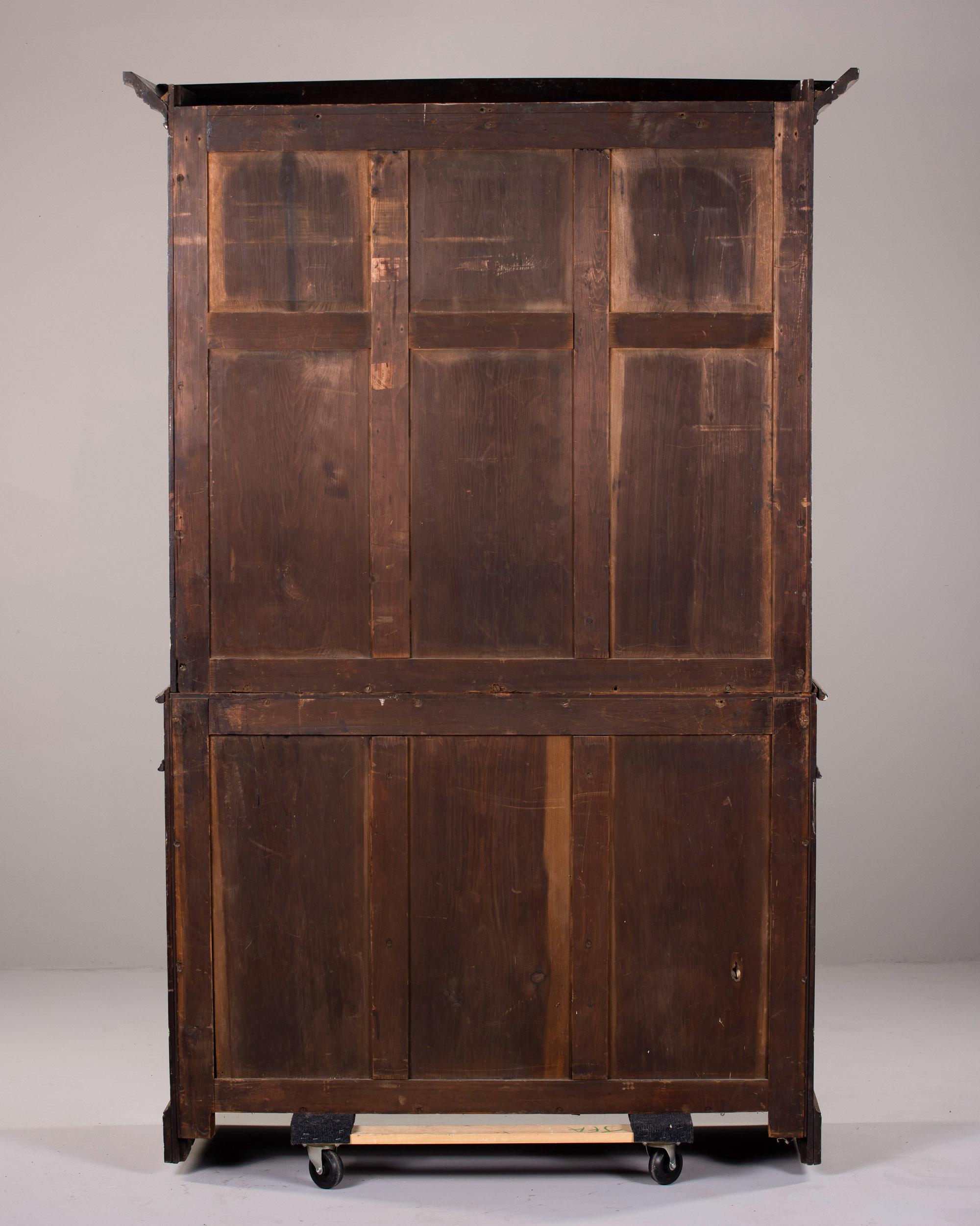 Late 19th C English Mahogany Cupboard with Glazed Top For Sale 5