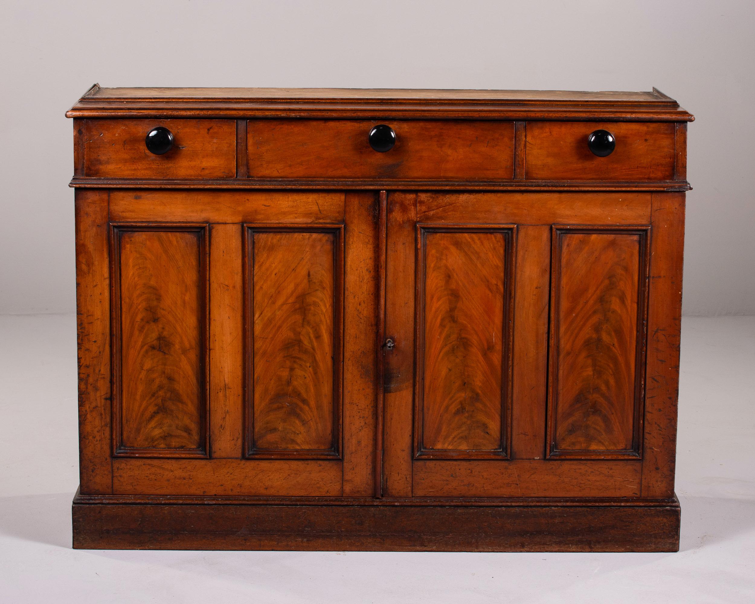 Late 19th C English Mahogany Cupboard with Glazed Top For Sale 2