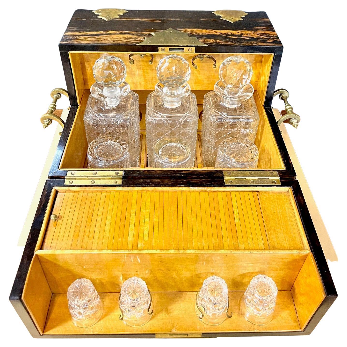 Late 19th C English Mappin & Webb Drink and Game Box, Dominoes, Cards, Cribbage For Sale