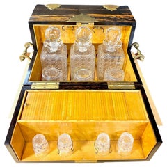 Late 19th C English Mappin & Webb Drink and Game Box, Dominoes, Cards, Cribbage