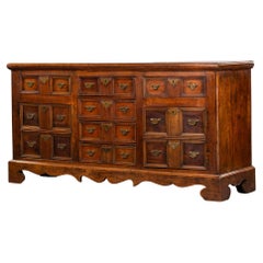 Late 19th C English Walnut Dresser Base with Original Hardware