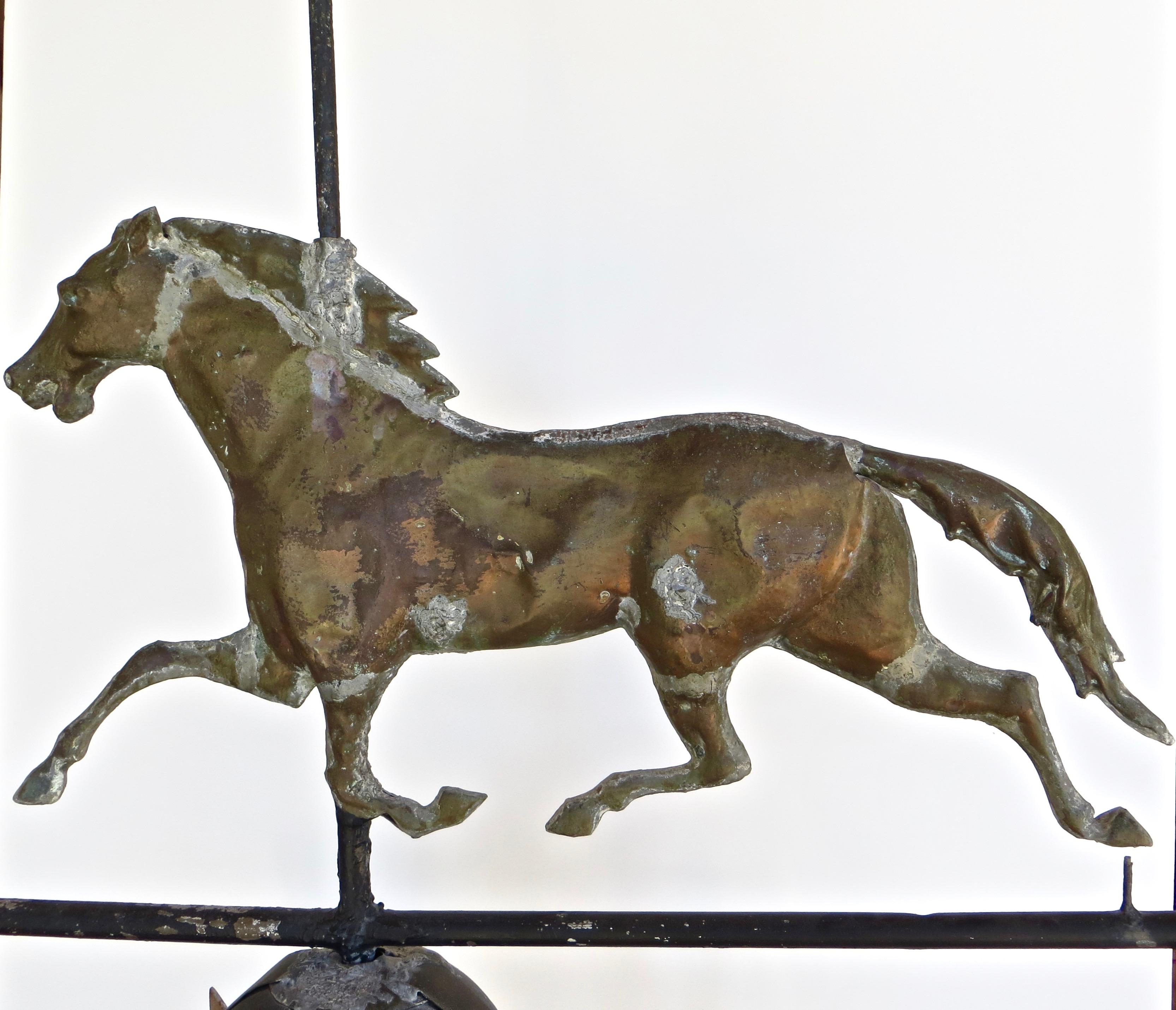 Copper “Ethan Allen” Running Horse Weathervane by Harris & Co. Boston, Ma. For Sale
