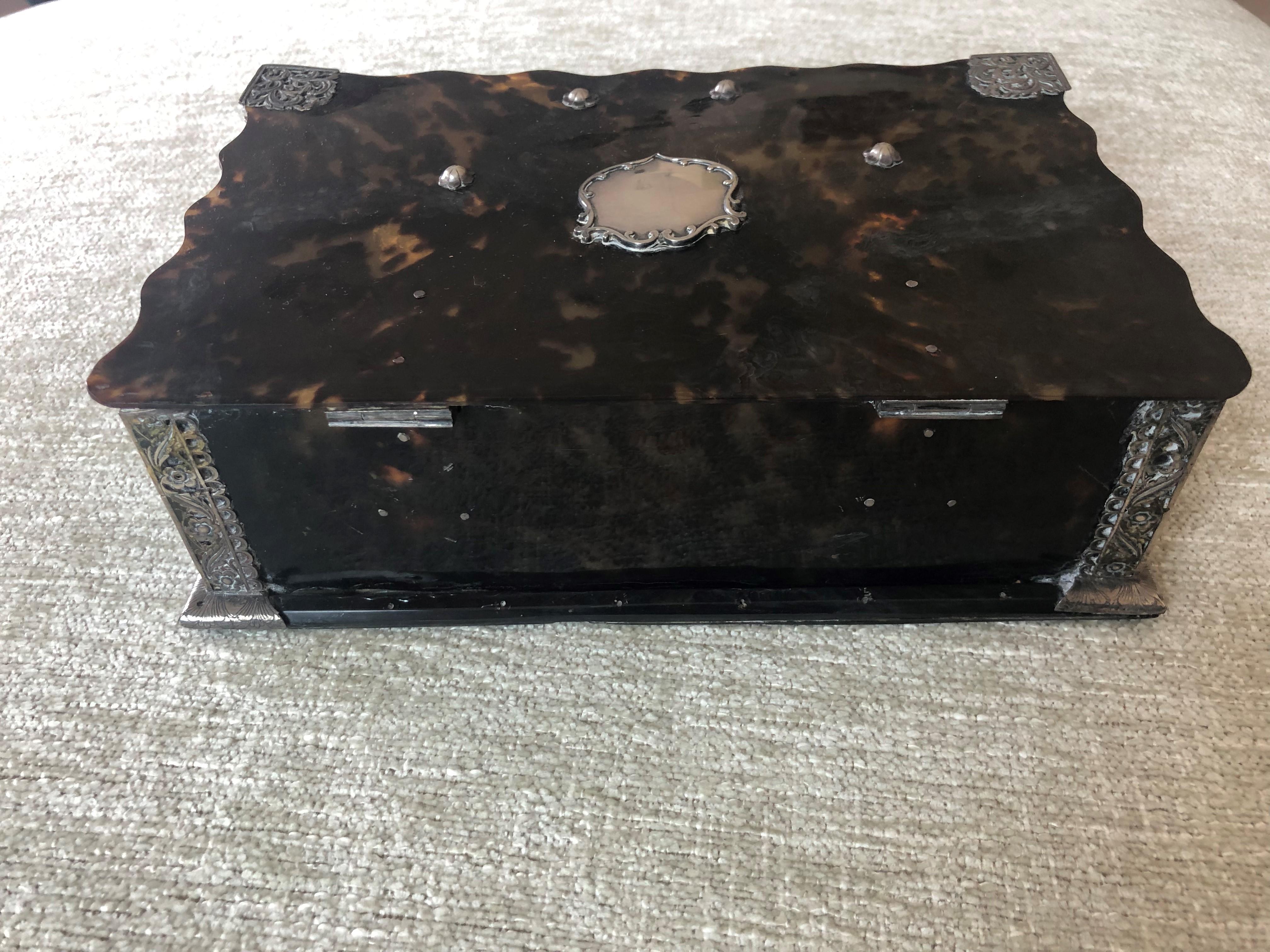 Late 19th C Faux Tortoieiseshell Cigar Box 3