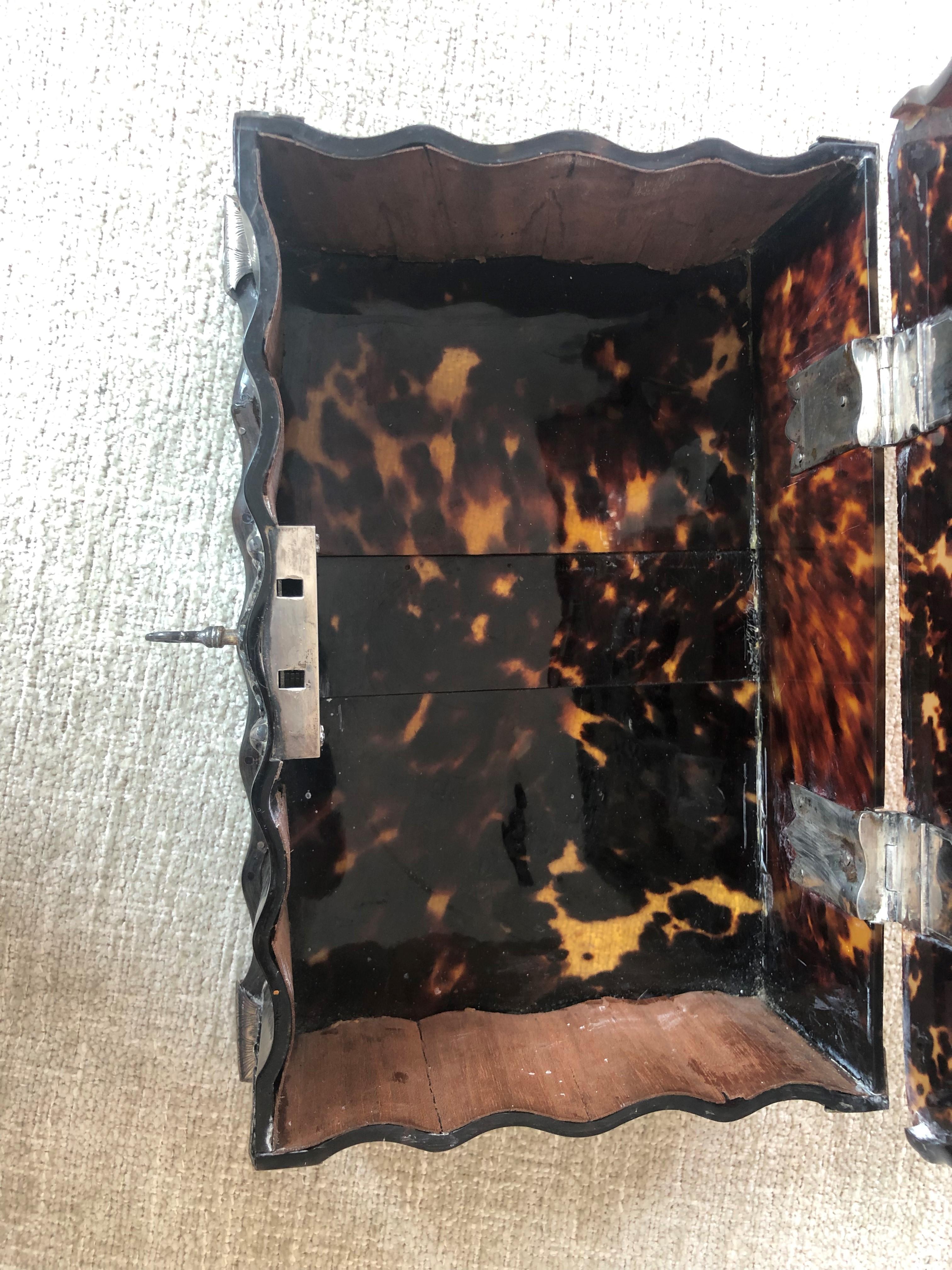 Late 19th C Faux Tortoieiseshell Cigar Box In Good Condition In Larkspur, CA