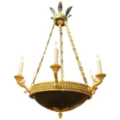 Late 19th c. French Empire Bronze Chandelier