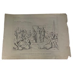 Late 19th-C. French Engraving, "St. Geneviève Inspiring Parisians" - 2Y356