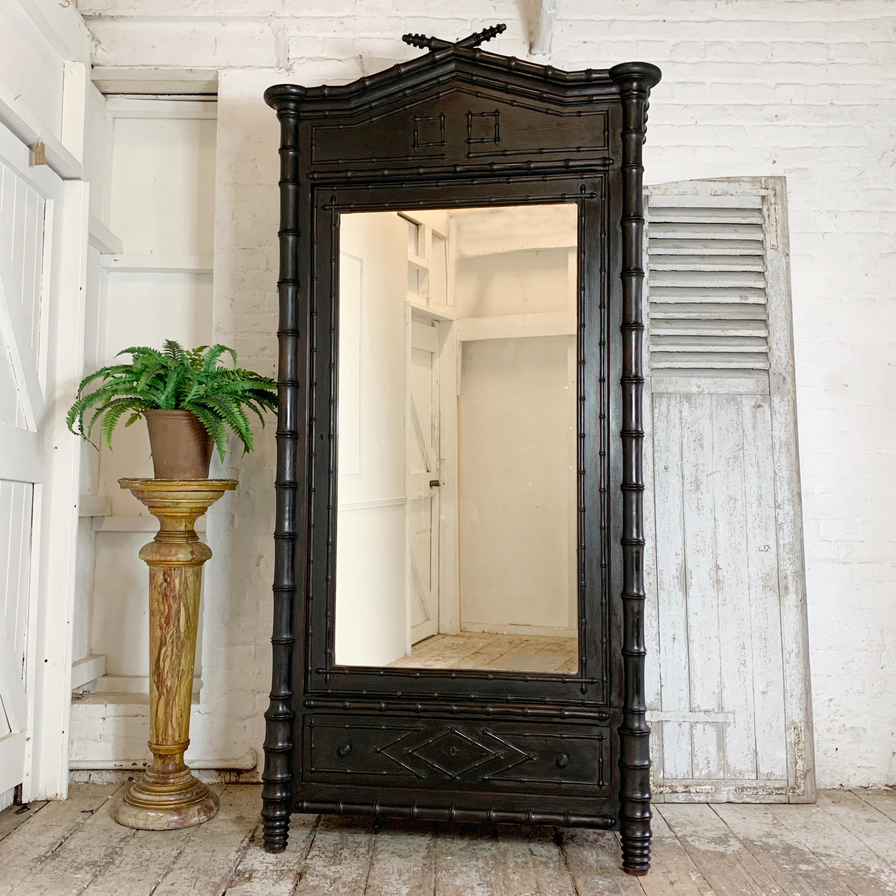 Late 19th Century French Faux Bamboo Colonial Armoire 4