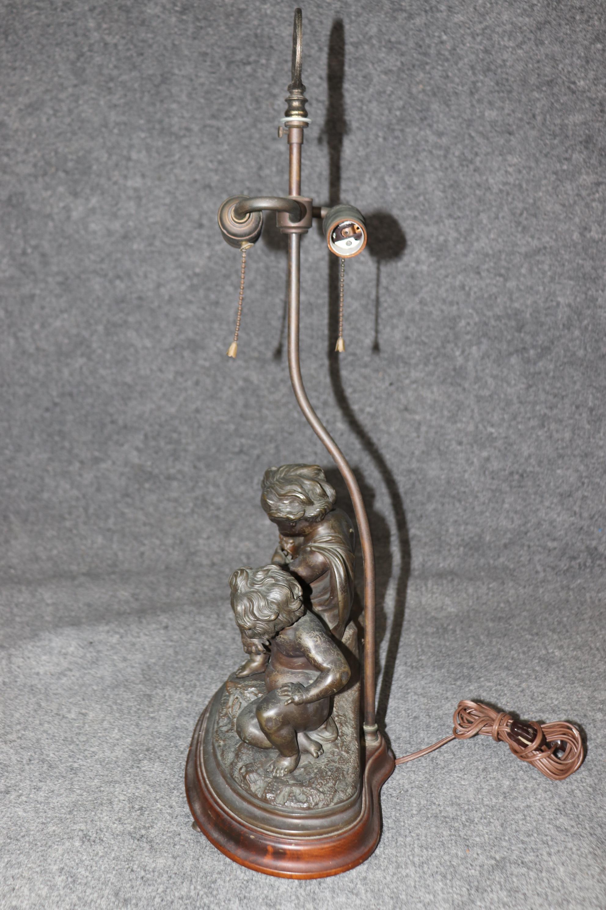Lámpara de bronce estilo Luis XV de finales del siglo XIX firmado por Louis Sauvageau Francés en venta