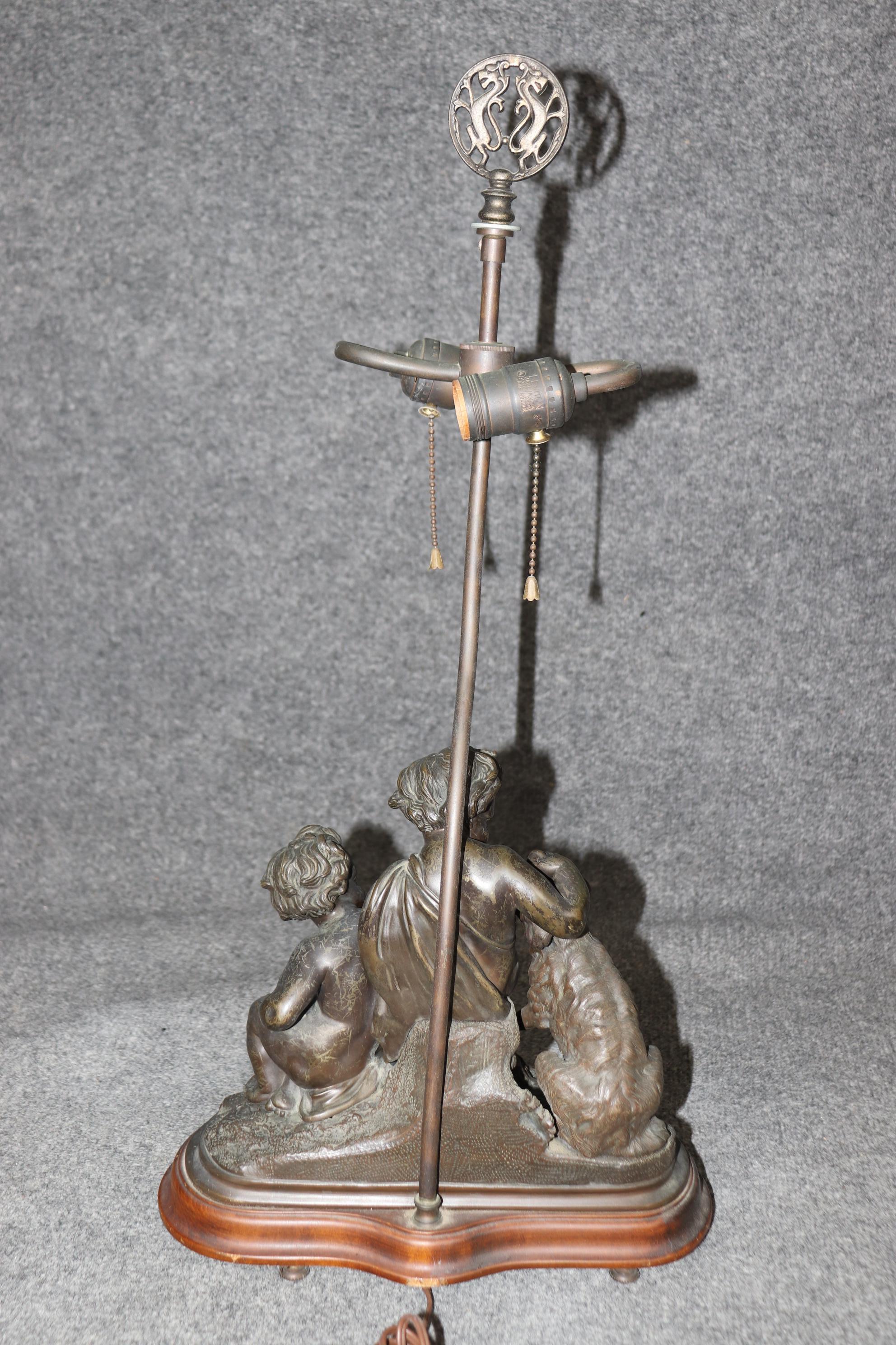 Lámpara de bronce estilo Luis XV de finales del siglo XIX firmado por Louis Sauvageau Vaciado en venta