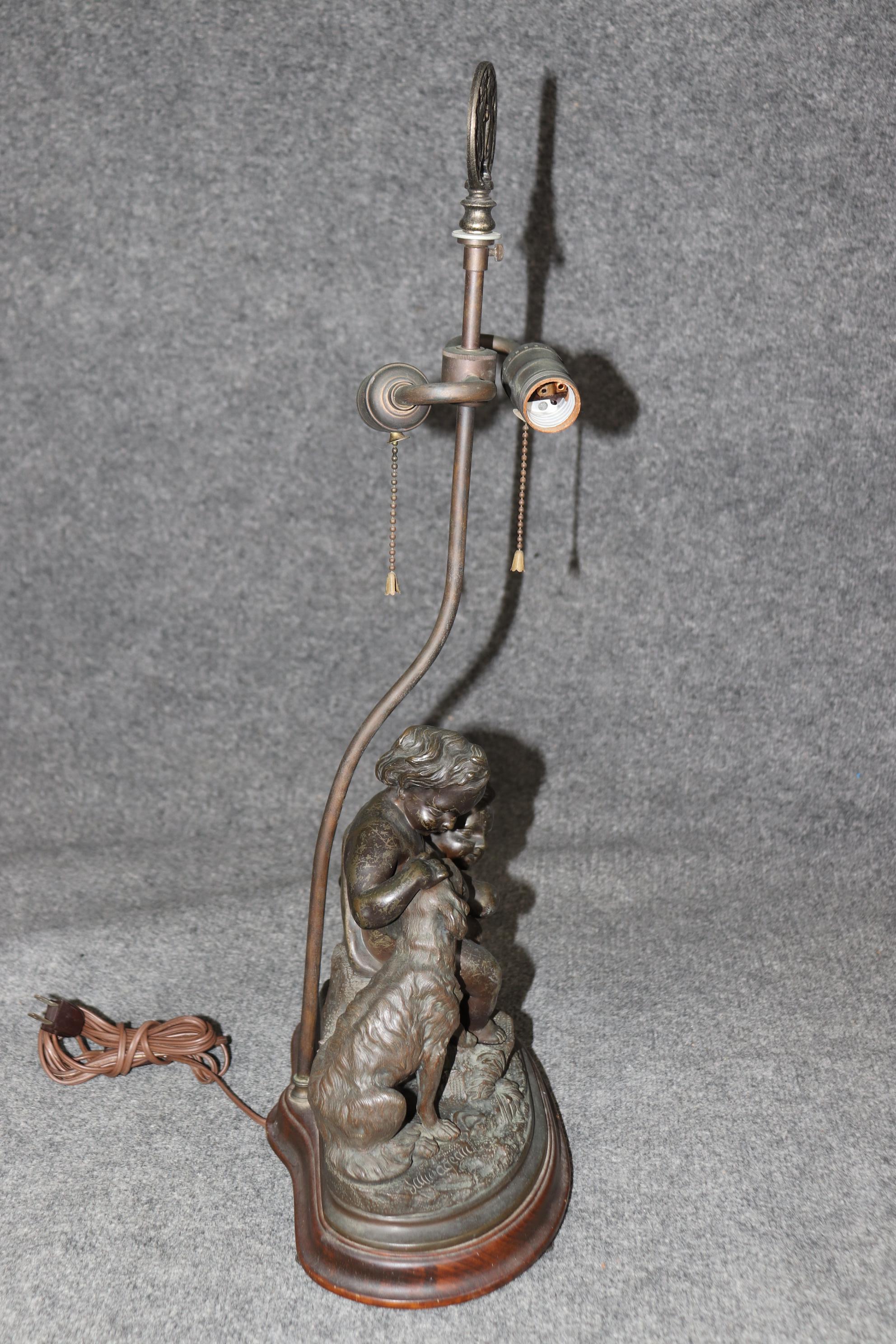 Lámpara de bronce estilo Luis XV de finales del siglo XIX firmado por Louis Sauvageau en Bueno estado para la venta en Swedesboro, NJ