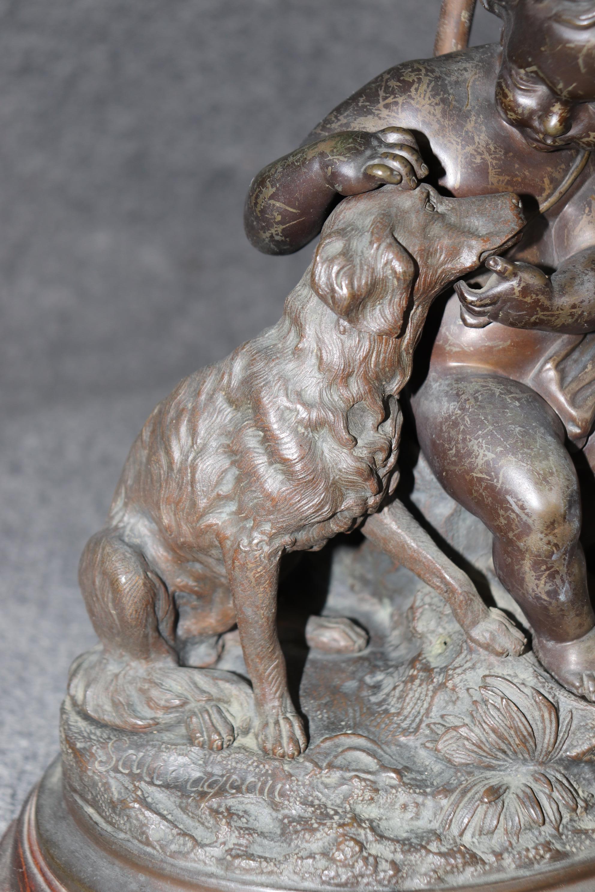 Lámpara de bronce estilo Luis XV de finales del siglo XIX firmado por Louis Sauvageau en venta 3