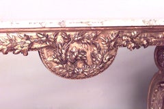 French Louis XVI Style Giltwood and Marble Top Console Table