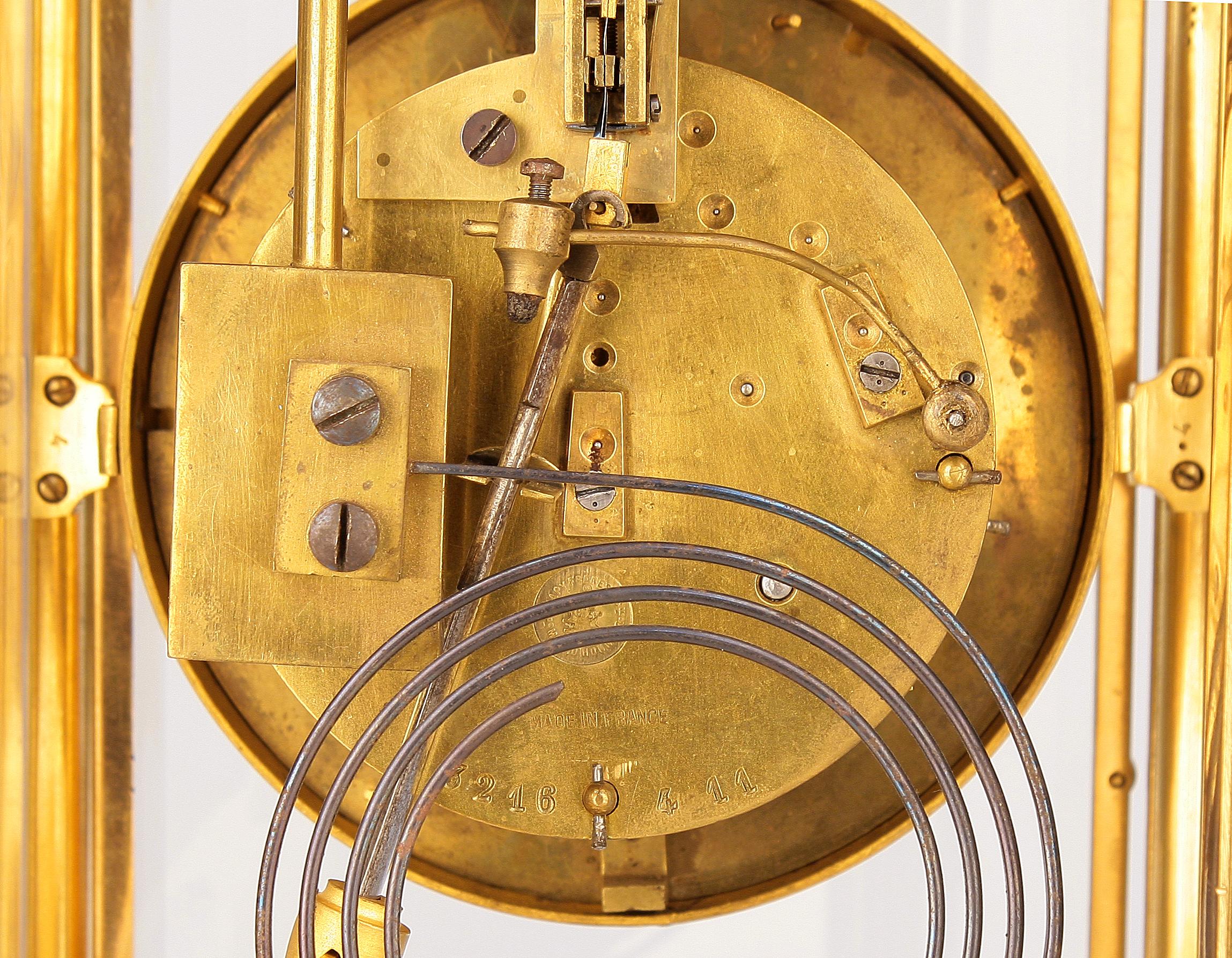 Spätes 19. Jh. Französisch Ormolu Champlevé emaillierte Uhr Garnitur Set von Japy Frères (19. Jahrhundert) im Angebot