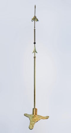 Late 19th C. French Ormolu/Gilt Bronze Arrow-Shaped Floor Lamp by Maison Jansen