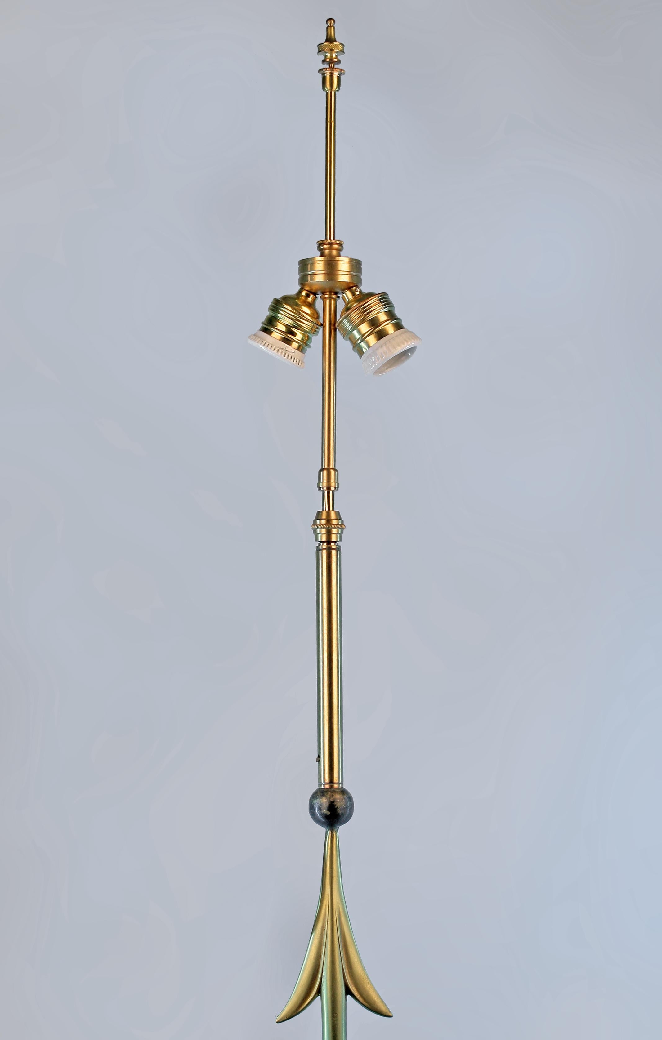Empire Revival Late 19th C. French Ormolu/Gilt Bronze Arrow-Shaped Floor Lamp by Maison Jansen For Sale