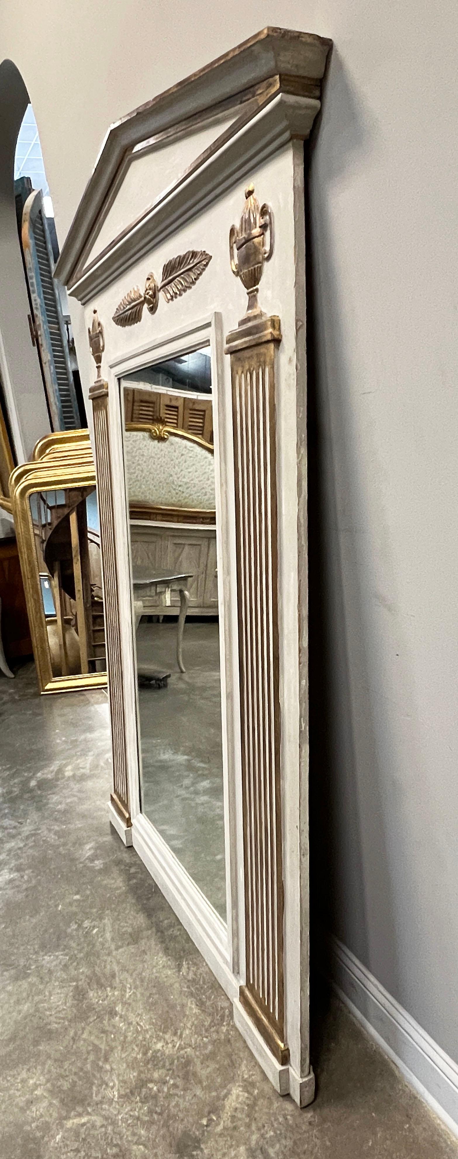 Empire Late 19th C. French Overmantel Mirror For Sale