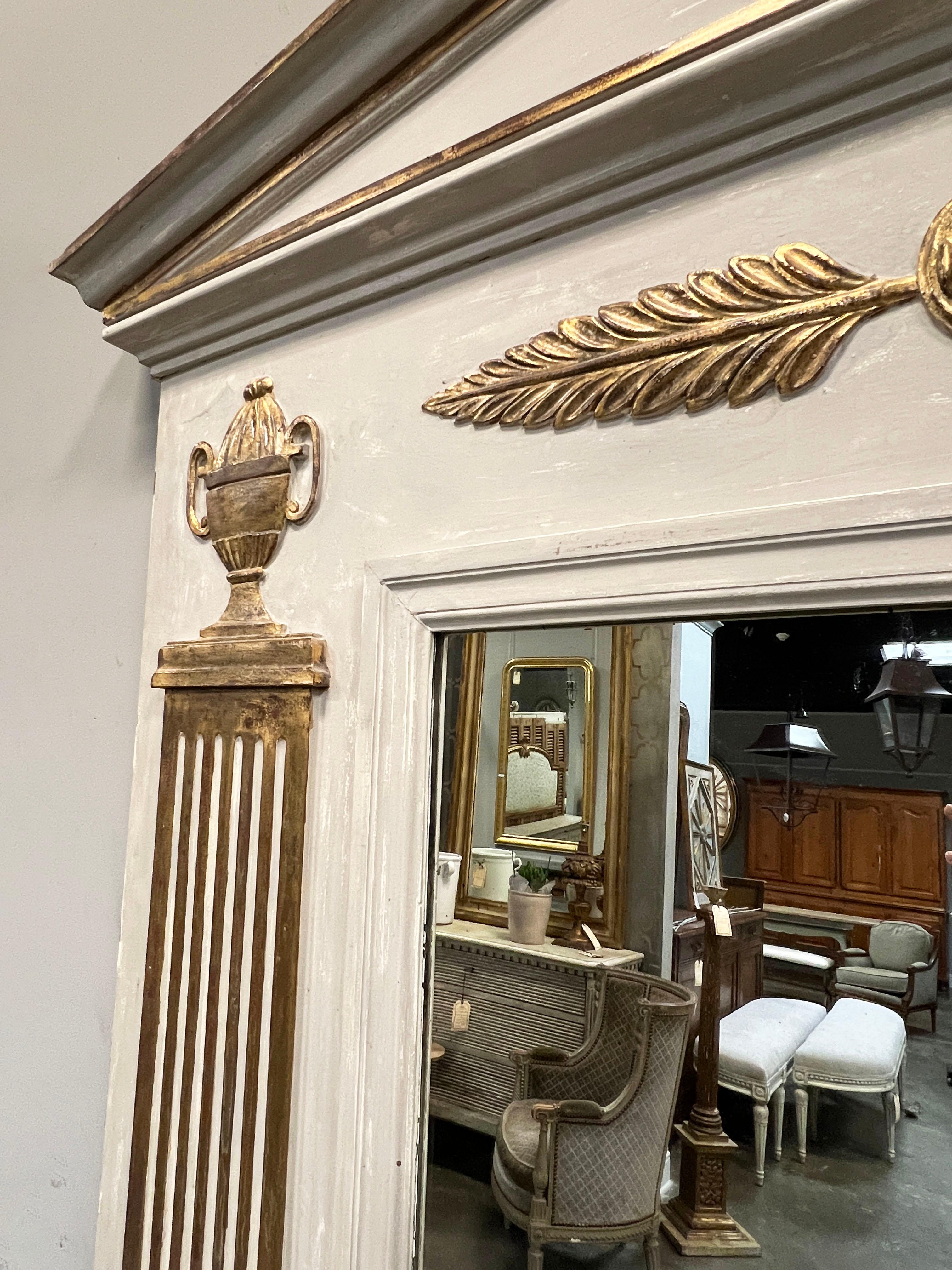 19th Century Late 19th C. French Overmantel Mirror For Sale