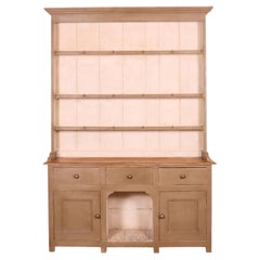 Late 19th C French painted narrow pine food cupboard. 1890