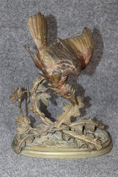 Late 19th C. French Patinated Bronze of a Bird by Ferdinand Pautrot 1869
