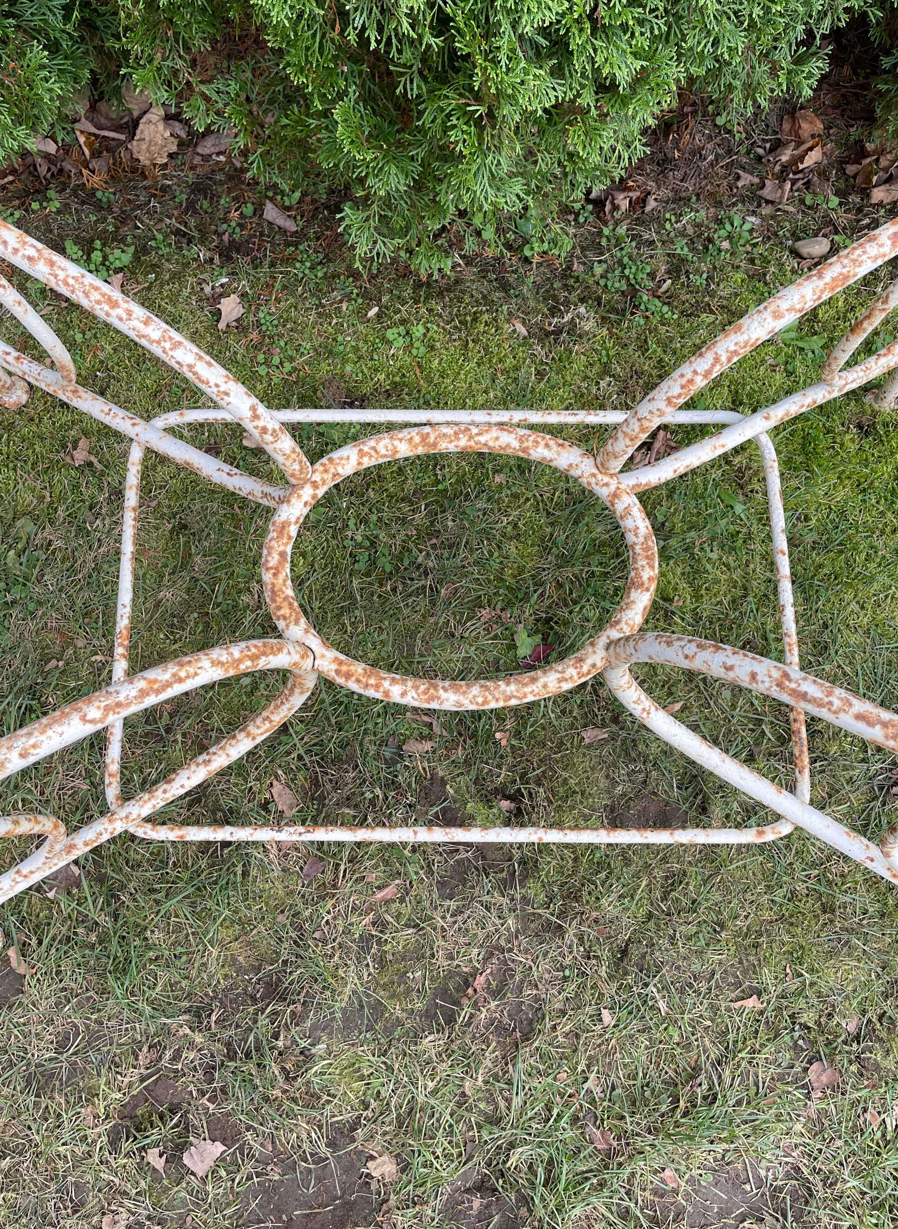 Late 19th C French Wrought Iron Dining Table Base For Sale 6
