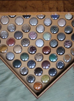 Late 19th C Gemstone Mineral & Semi Precious Stone Specimens Display Case Curio