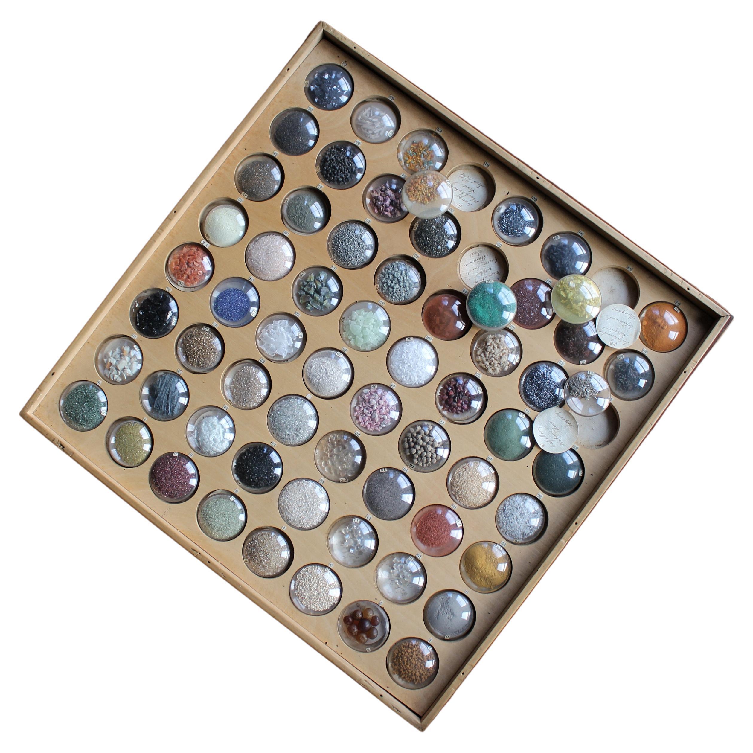 Late 19th C Gemstone Mineral & Semi Precious Stone Specimens Display Case Curio 