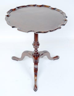 Late 19th c Geo III Style Mahogany Pie Crust Side Table