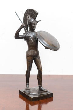 Late 19th C. Grand Tour Bronze Of A Greco-Roman Warrior, Circa 1880